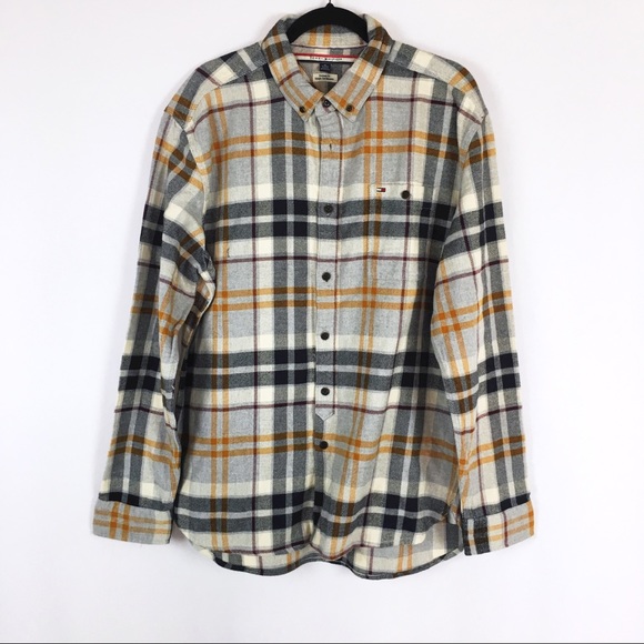 tommy hilfiger men's plaid shirt
